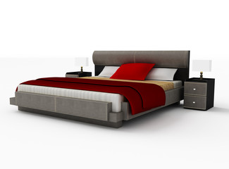 Bed on a white background