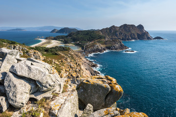 Islas Cíes en el parque nacional Marítimo-Terrestre de las Islas Atlánticas, Galicia (España)