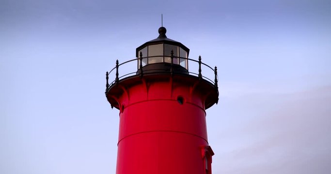 Wide shot of spinning search light in Cape Cod Lighthouse