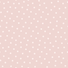 Polka dot seamless pattern in popular trendy colors, soft pink and powdery. Asbstract vector background, cute endless texture for cards, fabric, invitations, baby shower or wedding decoration - 124220963