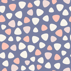 Geometric spots vector seamless pattern. Soft colors, blue, pink, rose. Editable design element for fabric print, greeting card, table cloth, furniture, banner, cover, invitation, background, website