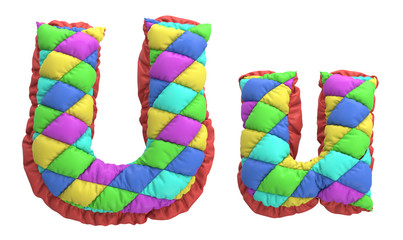 font style colored children's quilted pillows.
