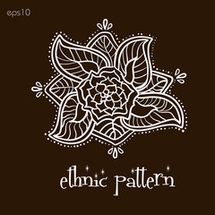 
Ethnic pattern hand drown flower
mehendi flowers and dots vector illustration tattoo design on a brown background eps10
