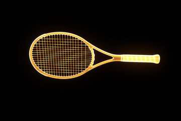 Tennis Racket in Hologram Wireframe Style. Nice 3D Rendering
- 124221704