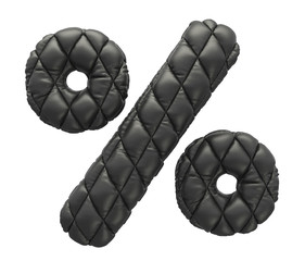 Black quilted leather font.