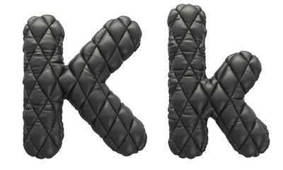 Black quilted leather font.