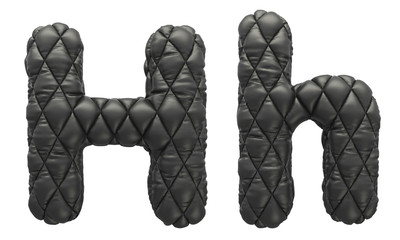 Black quilted leather font.