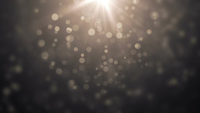  Moving gloss particles on grey background loop. Winter theme Christmas background with snowflakes. On a black background.