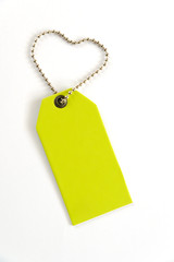 Blank label (tag) on white background. Price tag, gift tag