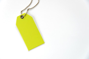 Blank label (tag) on white background. Price tag, gift tag