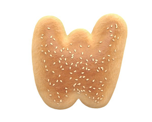 Bagel with sesame seeds font. 