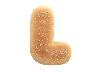 Bagel with sesame seeds font. 