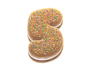 Sandwich Biscuits With cream font.
