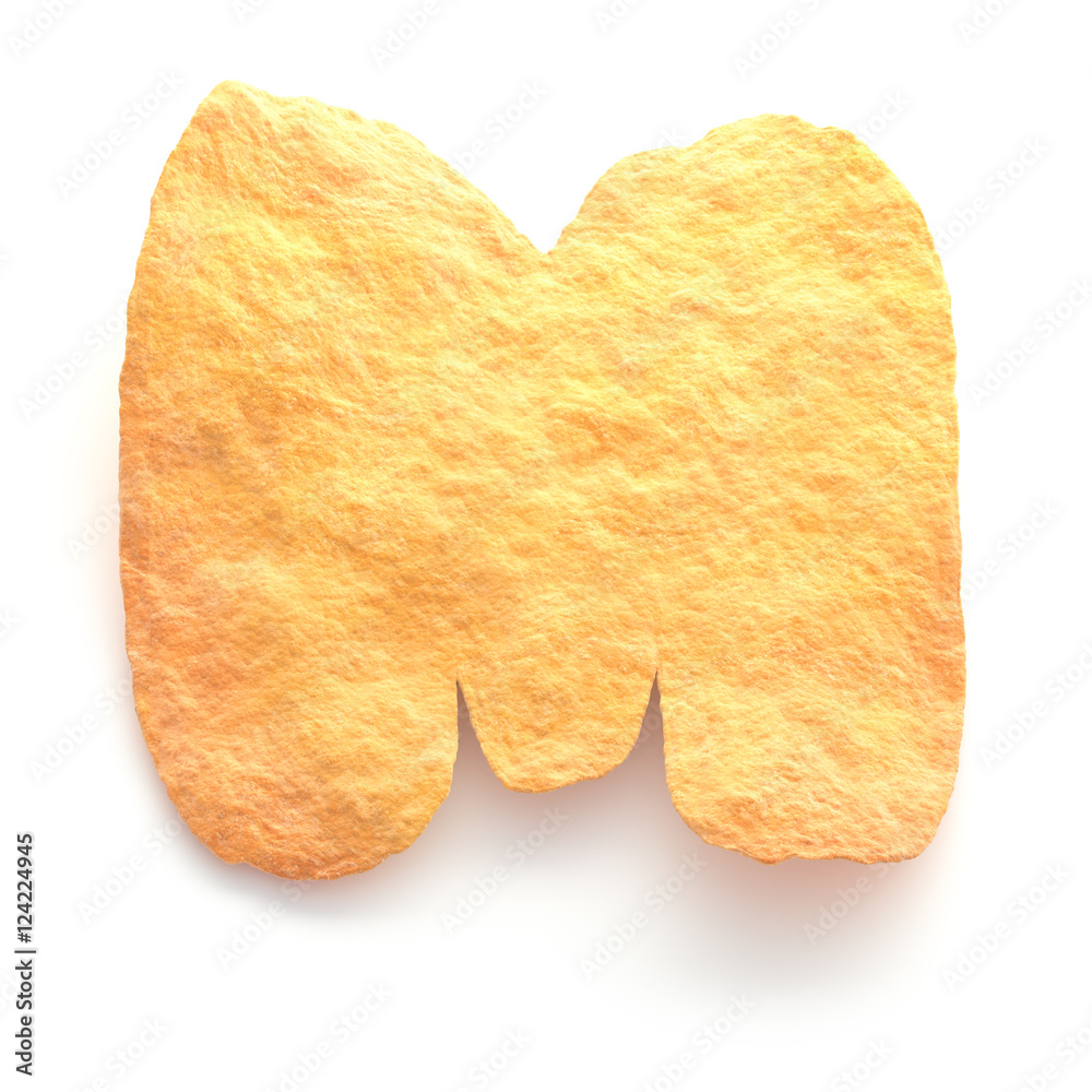 Wall mural potato chips font.