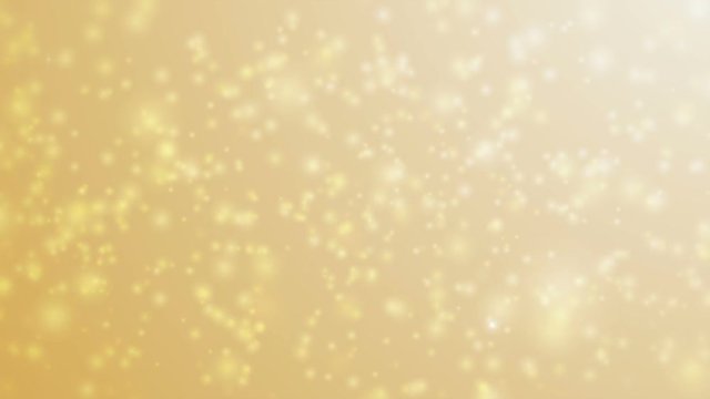  Moving golden gloss particles on background loop. Winter theme Christmas background with snowflakes.