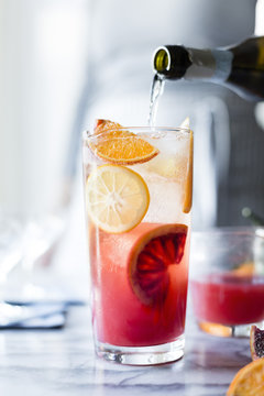 Sparkling citrus and prosecco punch