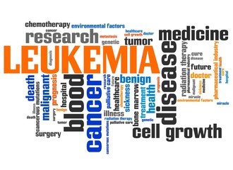 Leukemia - word cloud concept tag set