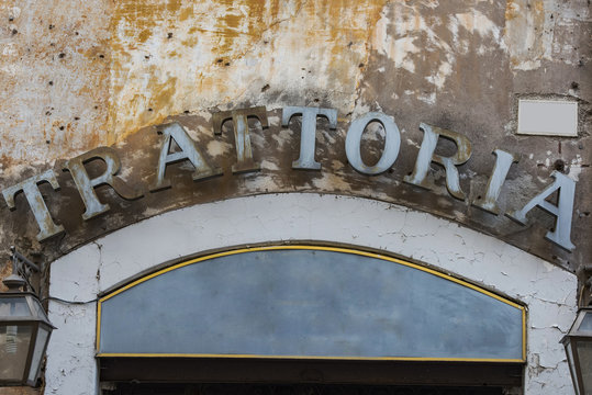 Trattoria Sign In Rome