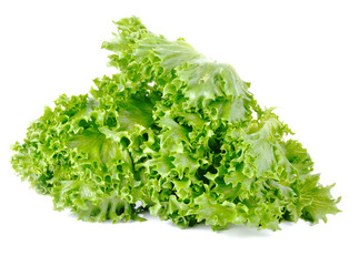 Fresh green lettuce isolated on a white