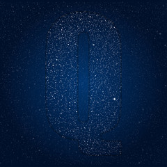 Vector abstract alphabet of stars. The starry sky.