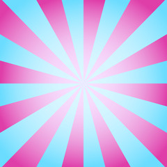 Radial background with radiating rays in blue and pink tones.
