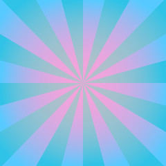 Radial background with radiating rays in blue and pink tones.