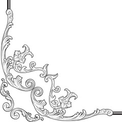 The baroque fine art ornate corner element