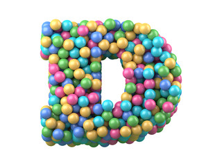 color plastic balls on children's playground font.
