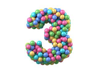 color plastic balls on children's playground font.
