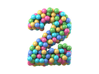 color plastic balls on children's playground font.
