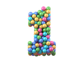 color plastic balls on children's playground font.
