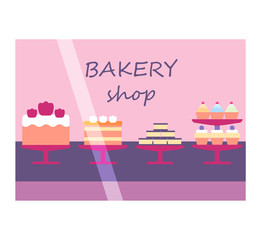 Bakery shop facade illustration