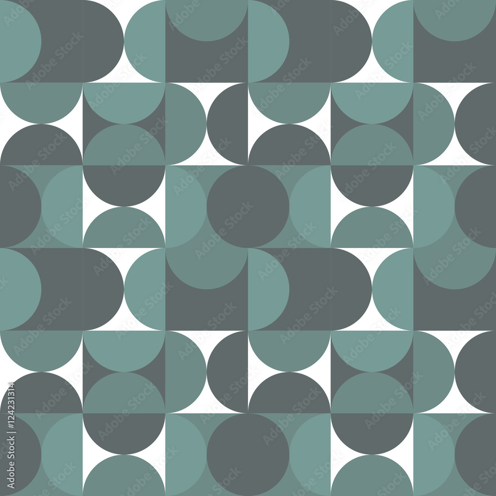 Poster blue retro circles pattern.