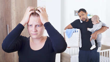 Husband overwhelmed by taking care of everything alone, because his wife is suffering from...