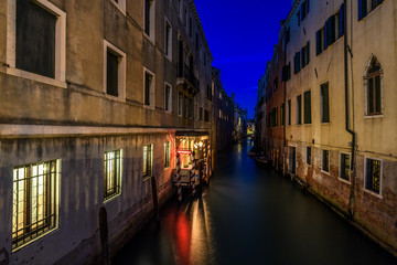 Fototapeta na wymiar The Metropole at night, Venice, Italy