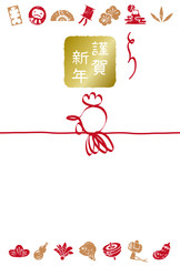 鳥の水引きの年賀状背景素材