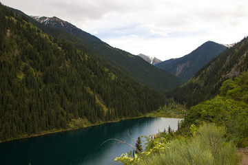Fototapeta na wymiar Kolsay Lake in Tien Shan mountain system, Kazakhstan