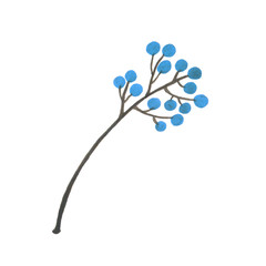 Watercolor branch of berries isolated on white background