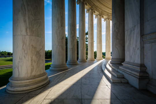 Pillars of the Thomas Jefferson Memorial, in Washington, DC.