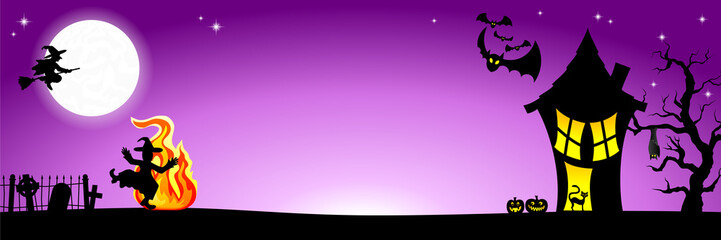 witch house in a full moon night