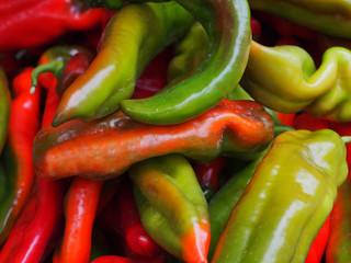 Healthy red paprika in the market