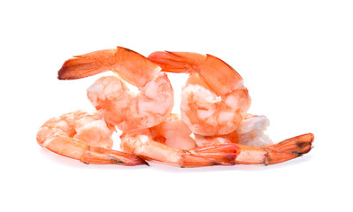 shrimps on a white background