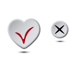 Heart button and circle button