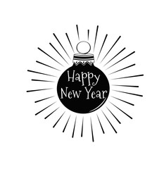 Christmas Greeting Card. Christmas tree toy. Happy New Year. Vector Illustration