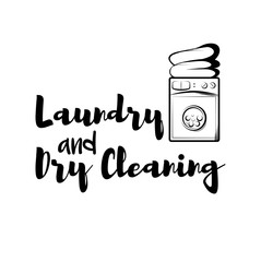 Vintage laundry emblem. Washing Machine. Dry Cleaning label. Vector Illustration.