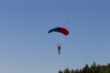 Paraglider is landing
