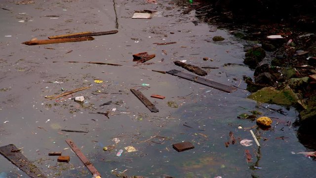 Close up of dirty polluted water