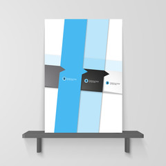 Blue Business Flyer Design. Vector Illustration,

