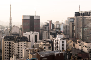 Skyline of Buildings Around Paulista Avenue in Sao Paulo City