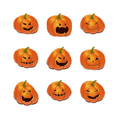 Halloween set with pumpkins